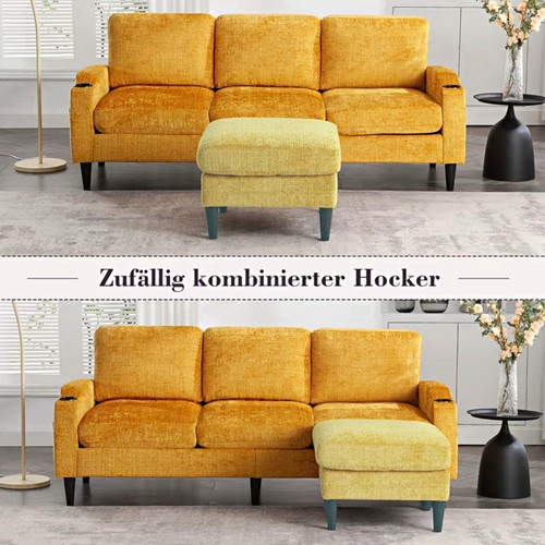 Sitzer sofa stoff gelb - stoff,