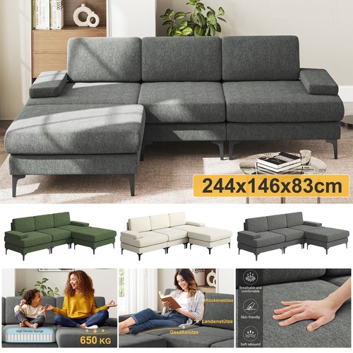 Ecksofa chenillestoff couch - ecksofa,